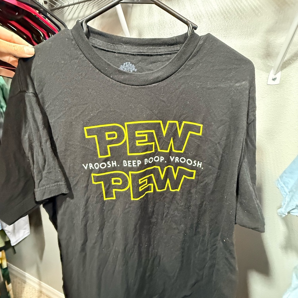 ⚡️Pew Pew Graphic Tee XL Black Yellow Funny Sci Fi Shirt Ann Arbor